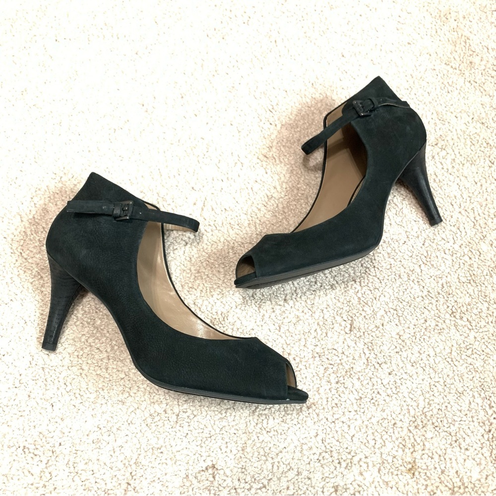 ECCO Black Peep Toe Mary Jane Stiletto Heels Women’s Size 40, US 9.5